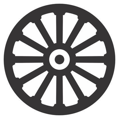 Elegant vector design of a classic wagon wheel for crafts