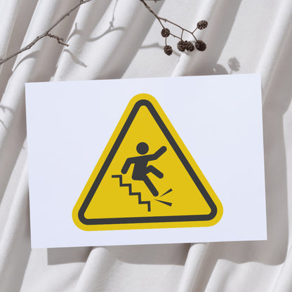 Vector warning sign for stairs hazard in crafting