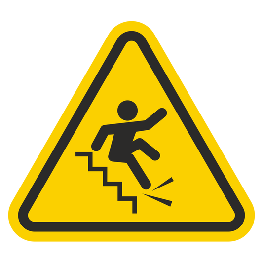 Vector warning sign for stairs hazard in crafting