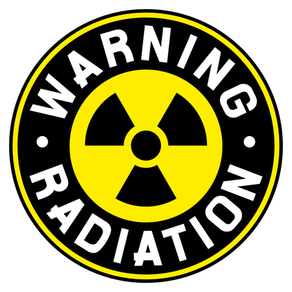 Radiation warning sign design for cutting machines