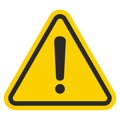 Caution sign with exclamation point alerting users