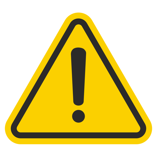 Caution sign with exclamation point alerting users