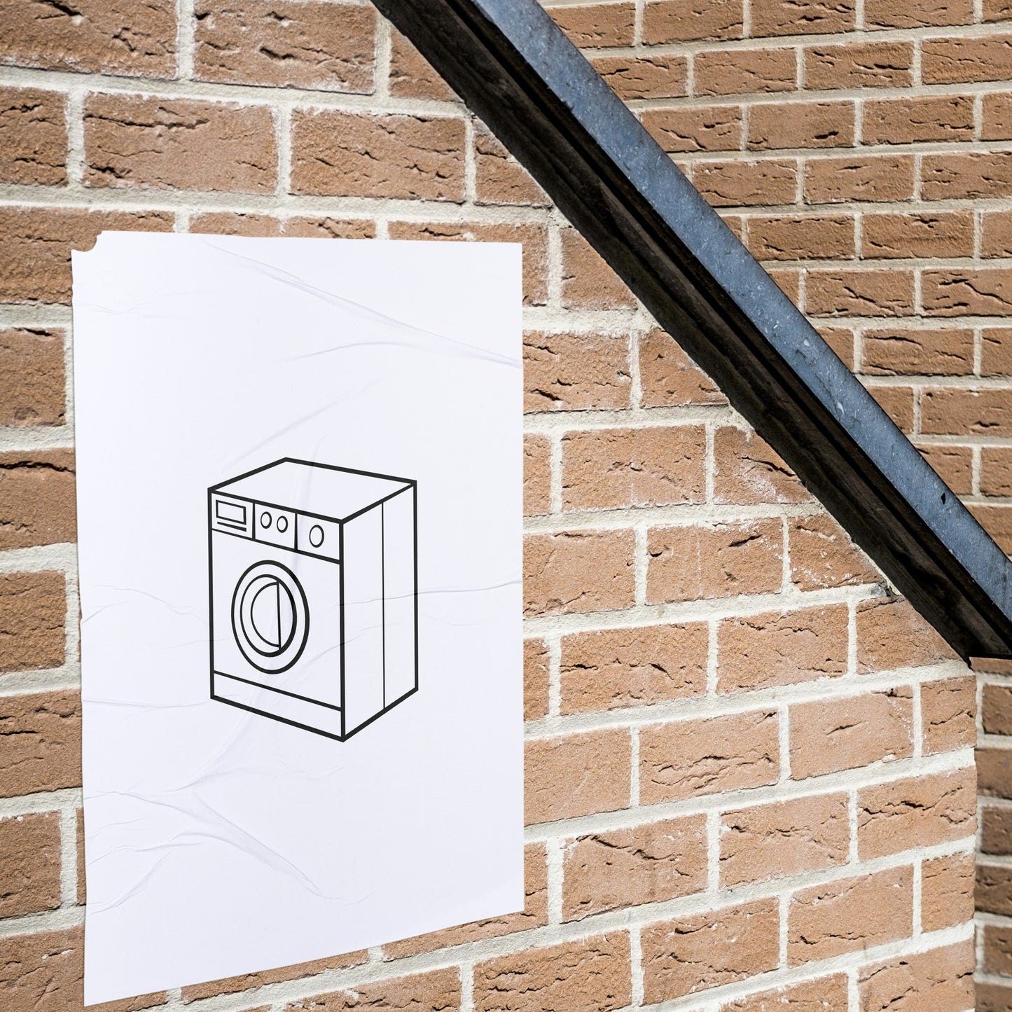 Creative black and white vector design of a washing machine