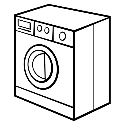 Creative black and white vector design of a washing machine