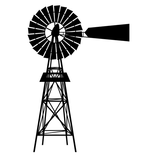 Windmill for water pumping in countryside landscape design