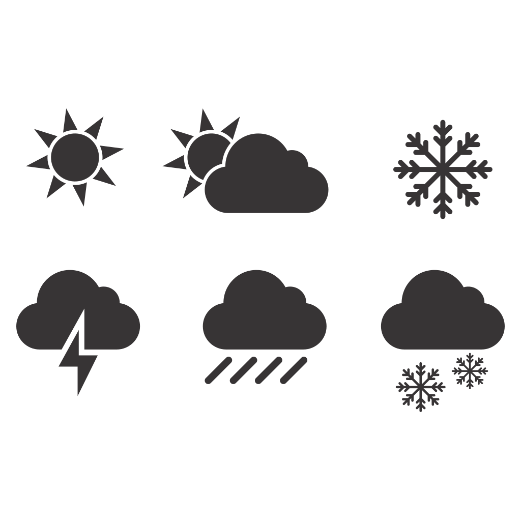Creative vector weather icons for cutting machines and crafts