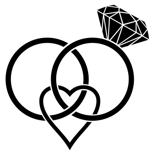 Creative wedding rings vector design for cutting machines