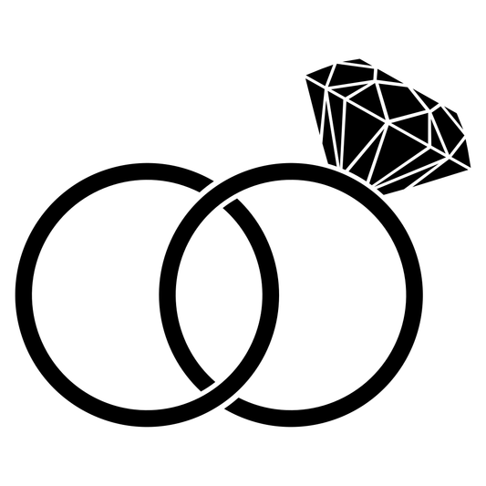 Elegant vector design for wedding bands with diamond accent