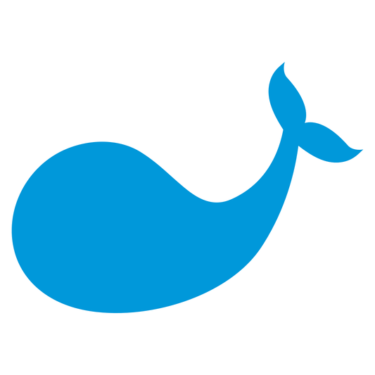 Design of a playful blue whale silhouette for crafting