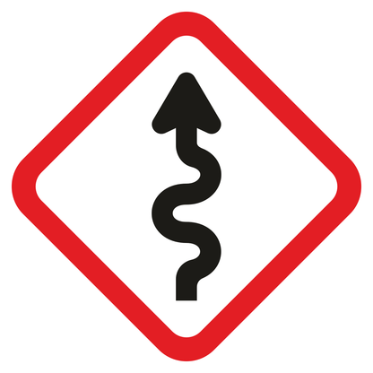 Winding traffic road sign vector for cutting machine design