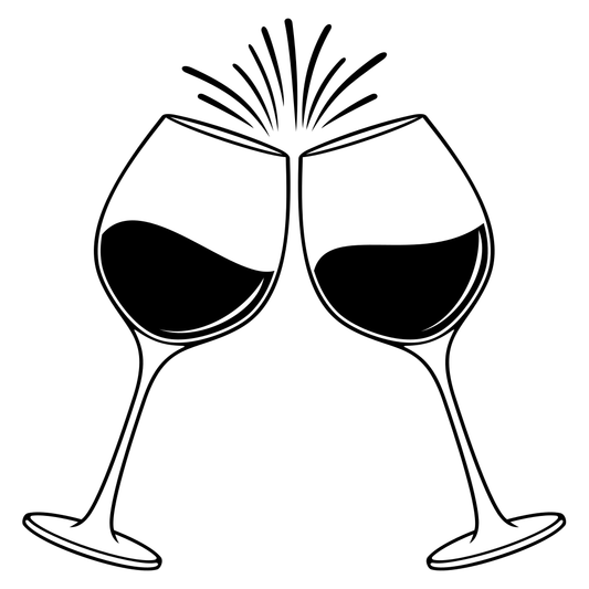 Elegant black and white vector design of wine glasses