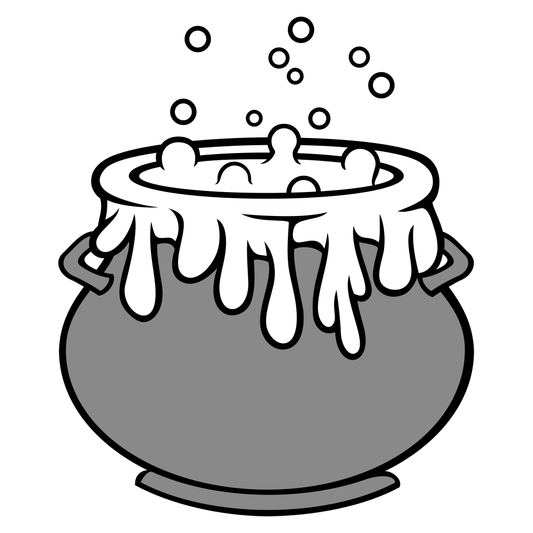 Witch cauldron bubbling with magic in a mystical night setting