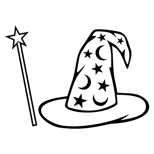 Create enchanting designs with a whimsical wizard hat vector