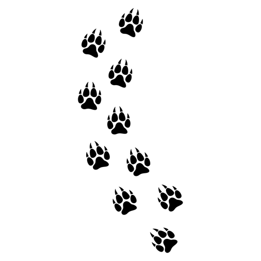 Elegant wolf paw print track for creative cutting projects