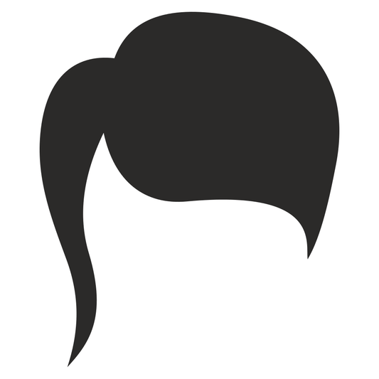 Creative black silhouette of a sleek ponytail hairstyle design
