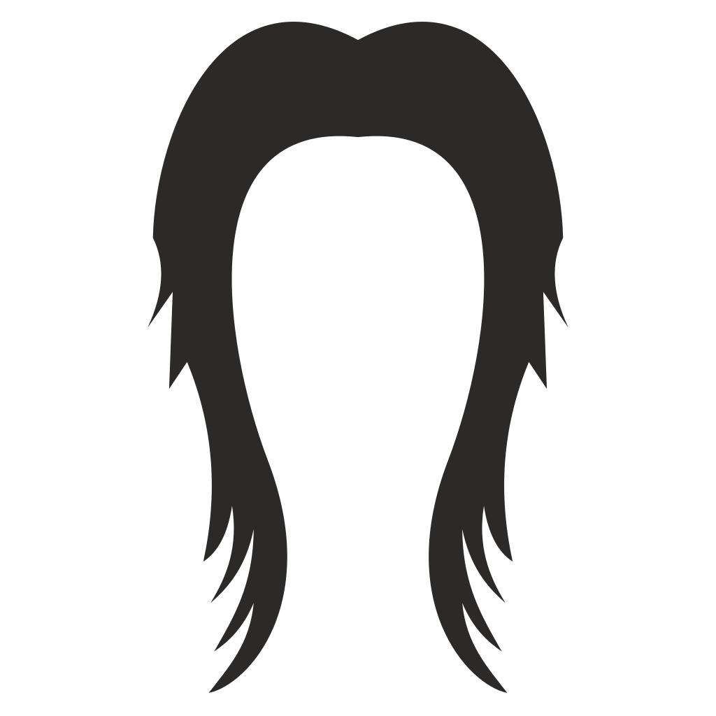 Creative mullet haircut silhouette design for crafting