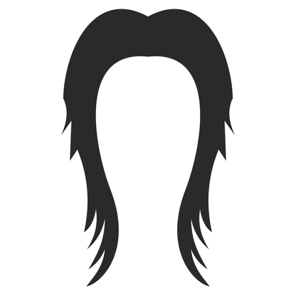 Creative mullet haircut silhouette design for crafting