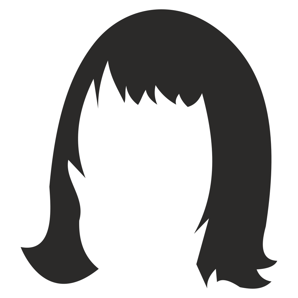 Elegant silhouette design of woman hairstyle for crafts