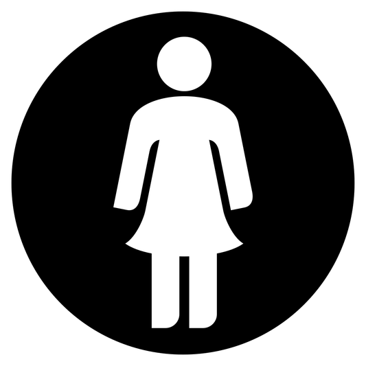 Elegant black sign for women's restroom in vector format