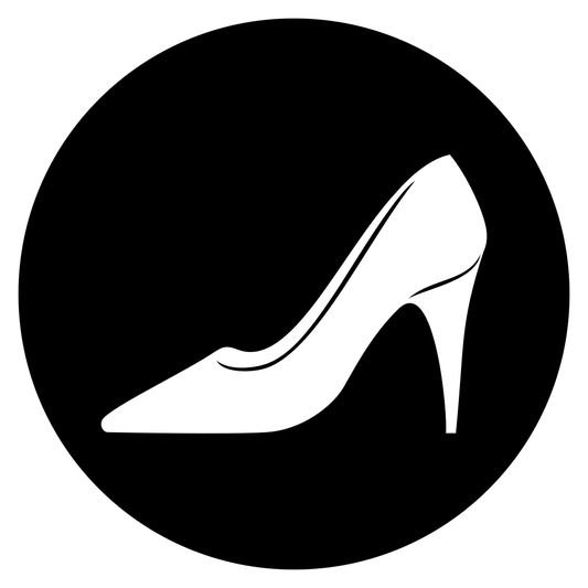 Elegant high heel sign for women's restroom in creative design