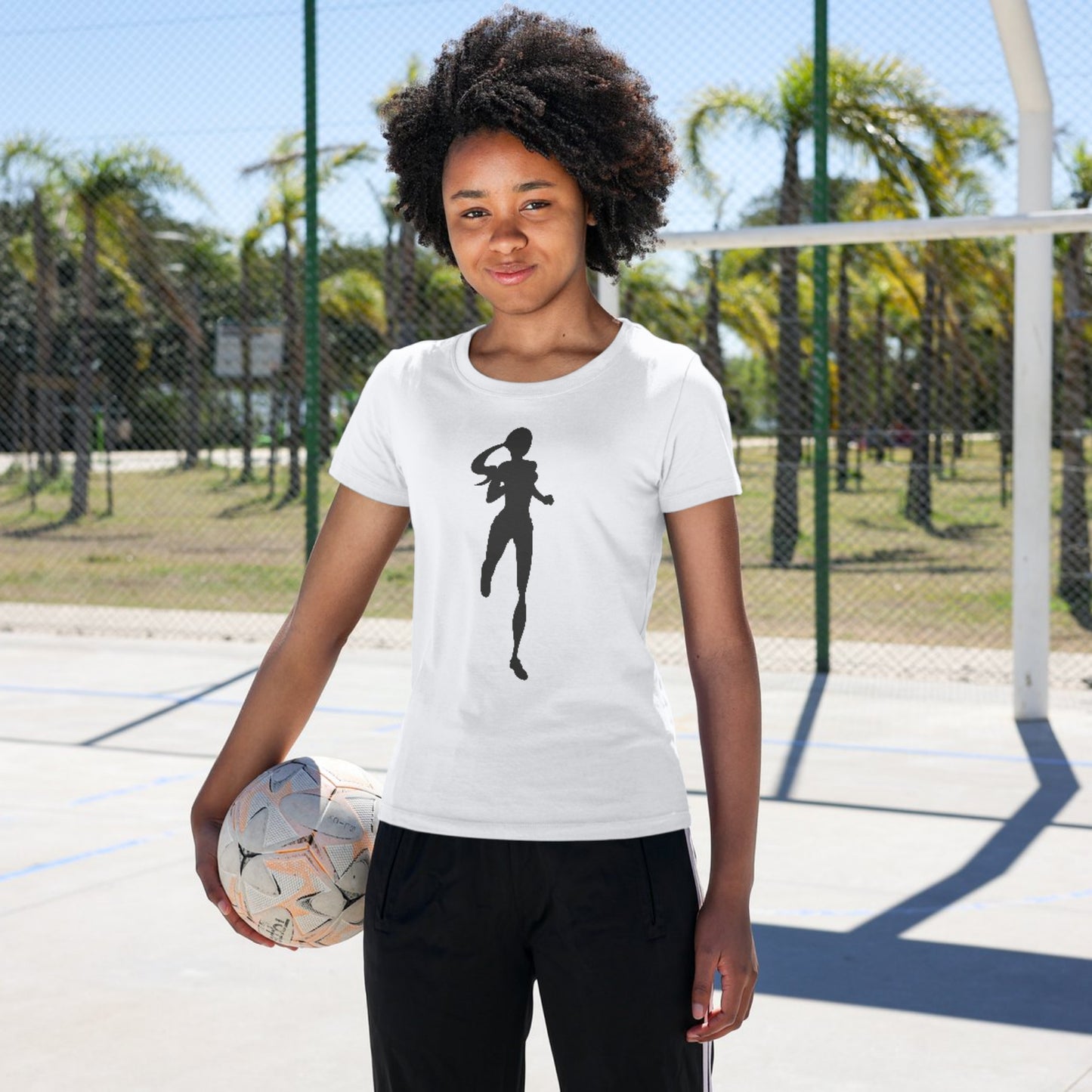 Elegant silhouette of a woman running for fitness goals