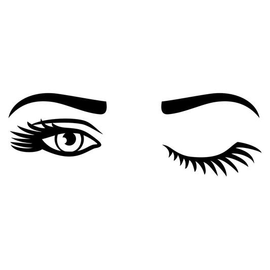 Elegant woman's eyelashes and eyebrow design for crafting