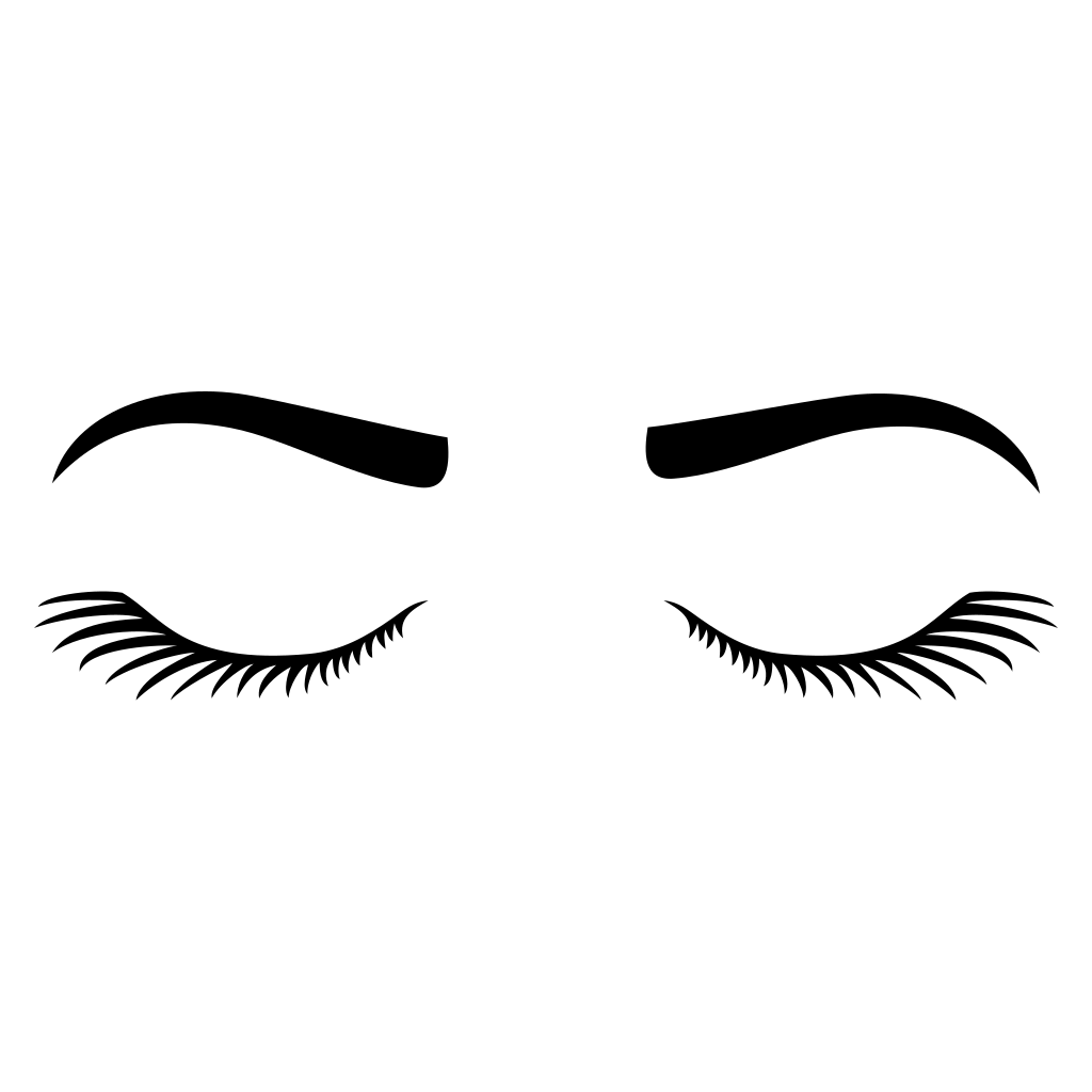 Elegant vector design of women's eyelashes and eyebrows