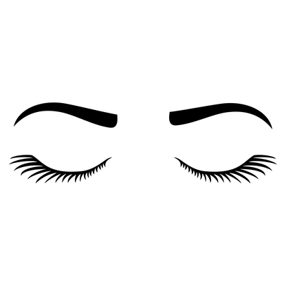 Elegant vector design of women's eyelashes and eyebrows