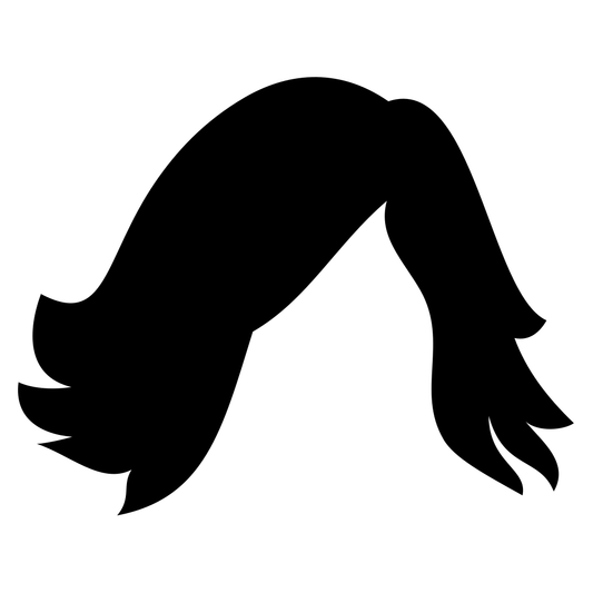 Stylish black hair silhouette perfect for cutting machines