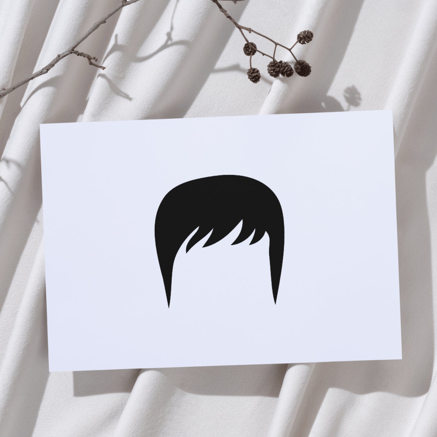 Modern women's hairstyle vector for craft projects