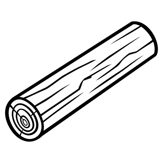 Artistic vector design of a wooden log for crafting