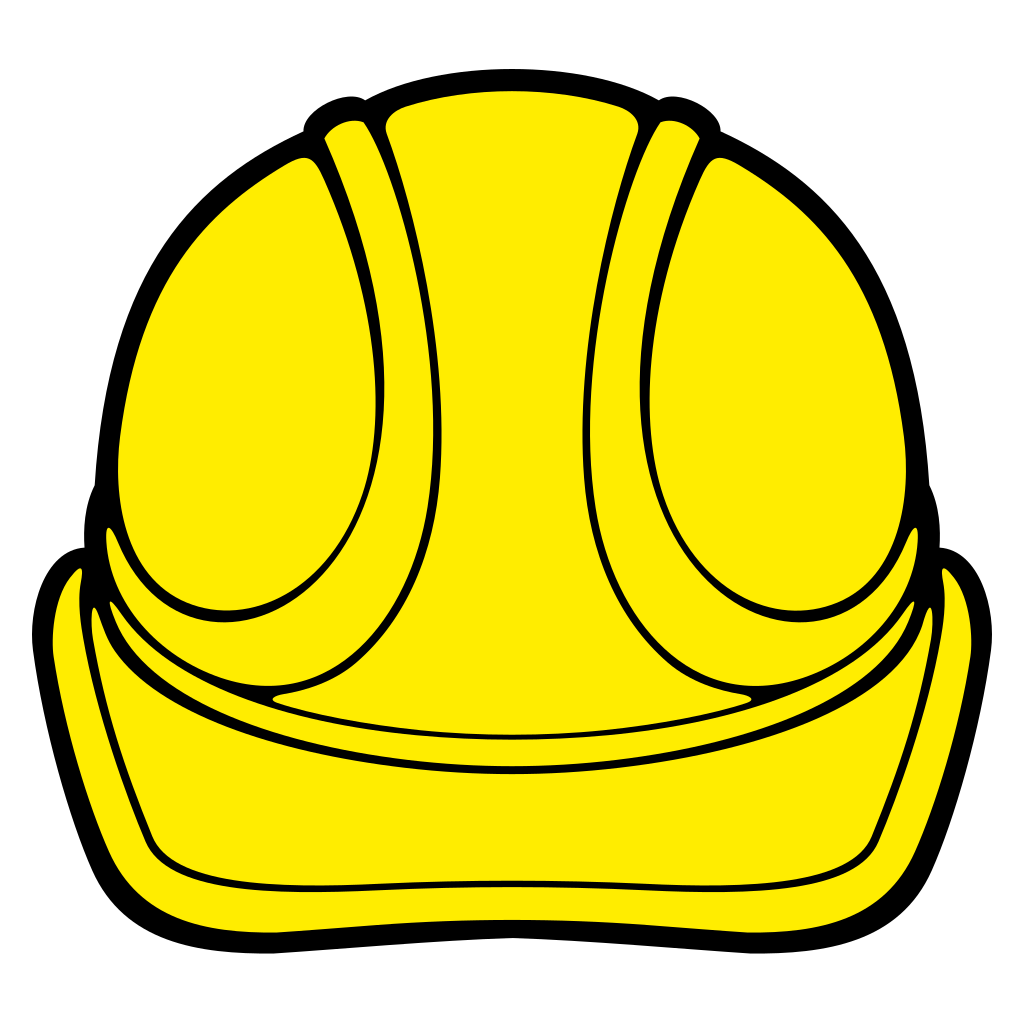 Creative vector design of a yellow worker helmet for crafting