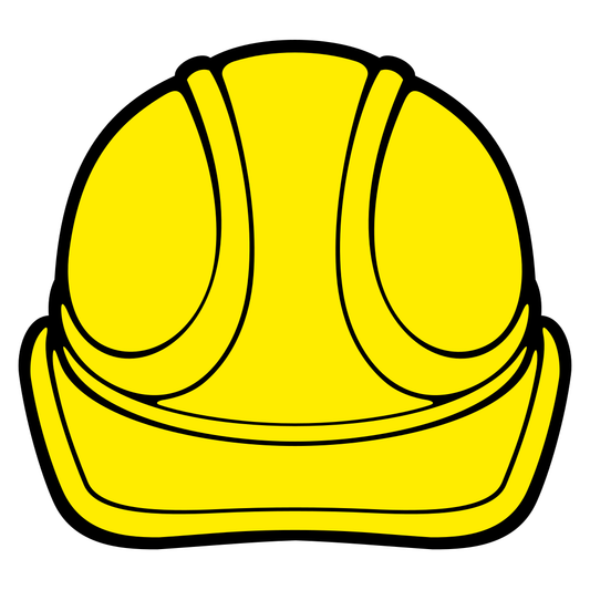 Creative vector design of a yellow worker helmet for crafting