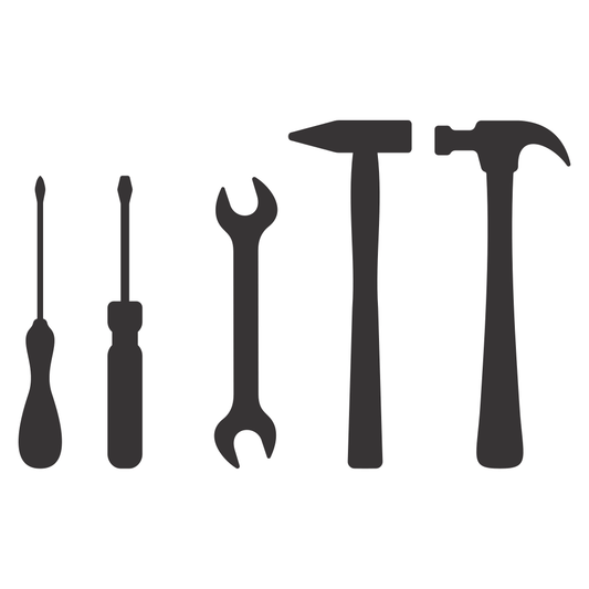 Essential tools for crafting and DIY projects in vector form
