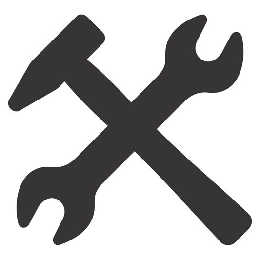 Wrench and hammer vector design for cutting machines