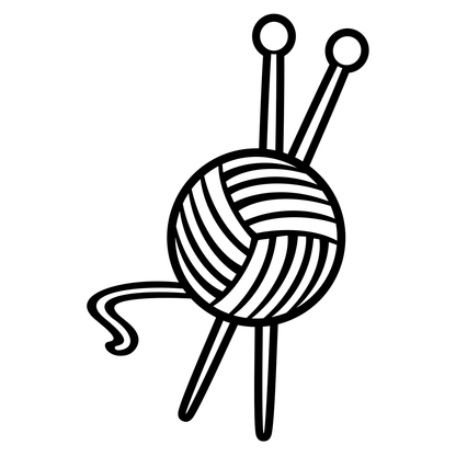 Unique yarn ball design with knitting needles for crafts