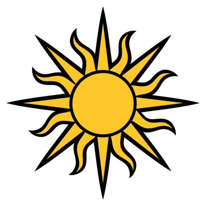 Bright and cheerful yellow sun vector design for crafting
