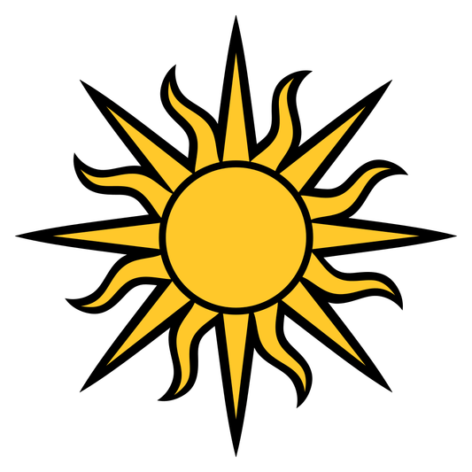 Bright and cheerful yellow sun vector design for crafting