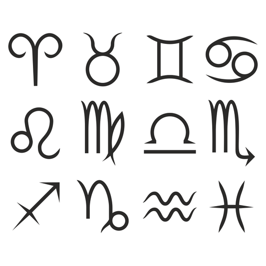 Intricate zodiac symbols for creativity and design projects