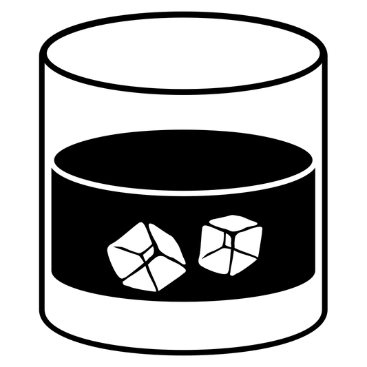 Artistic SVG design of a cocktail glass with ice cubes