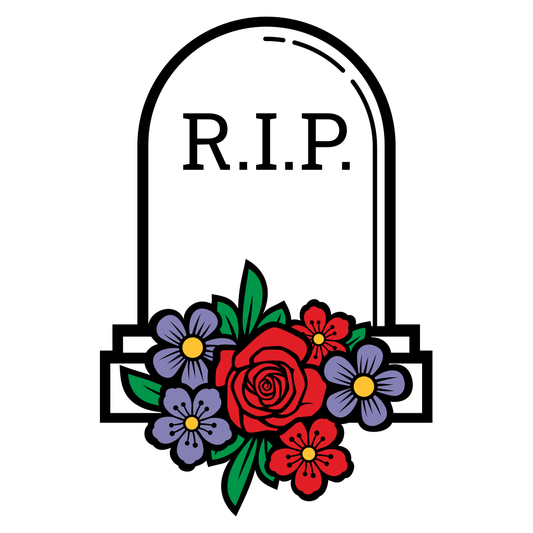Creative grave design for cutting machines featuring flowers