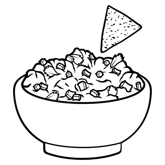 Delicious guacamole bowl ready for a tasty snack time
