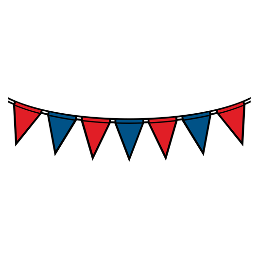 Fun and festive party flag vector design for cutting machines