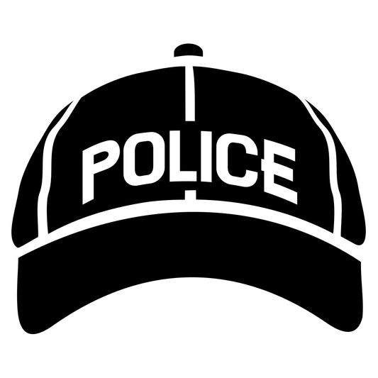 Unique vector design of a police cap for cutting machines