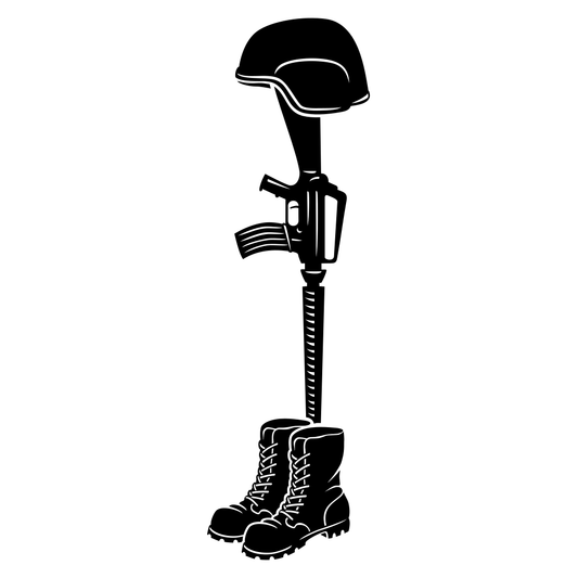 Riffle helmet and boots silhouette for cutting machine designs