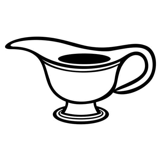 Sauce gravy design for cutting machines in black and white