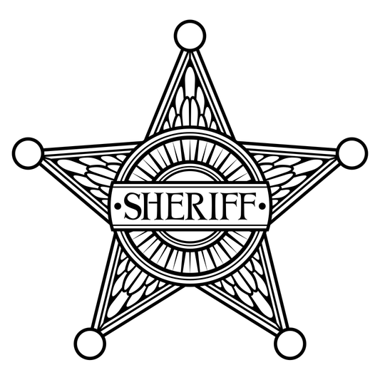 Vintage sheriff star design for creative cutting projects