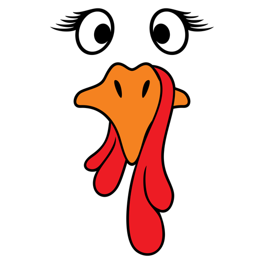 Creative turkey face design for cutting machines